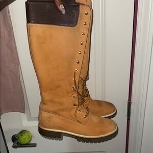 Timberland Tan and Brown Leather Lace-Up Boots